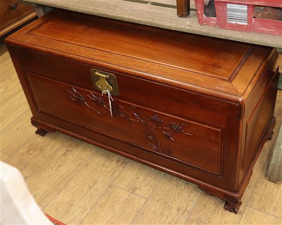 A campherwood box ottoman W.114cm